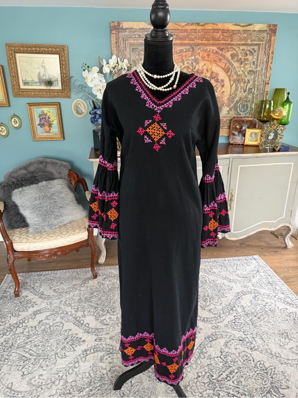 Vintage 1970’s Hand Embroidered “Jugnu” Dress for Carnaby Street